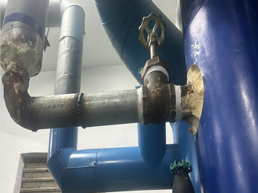 Apply P.U Jacketing to damage chiller